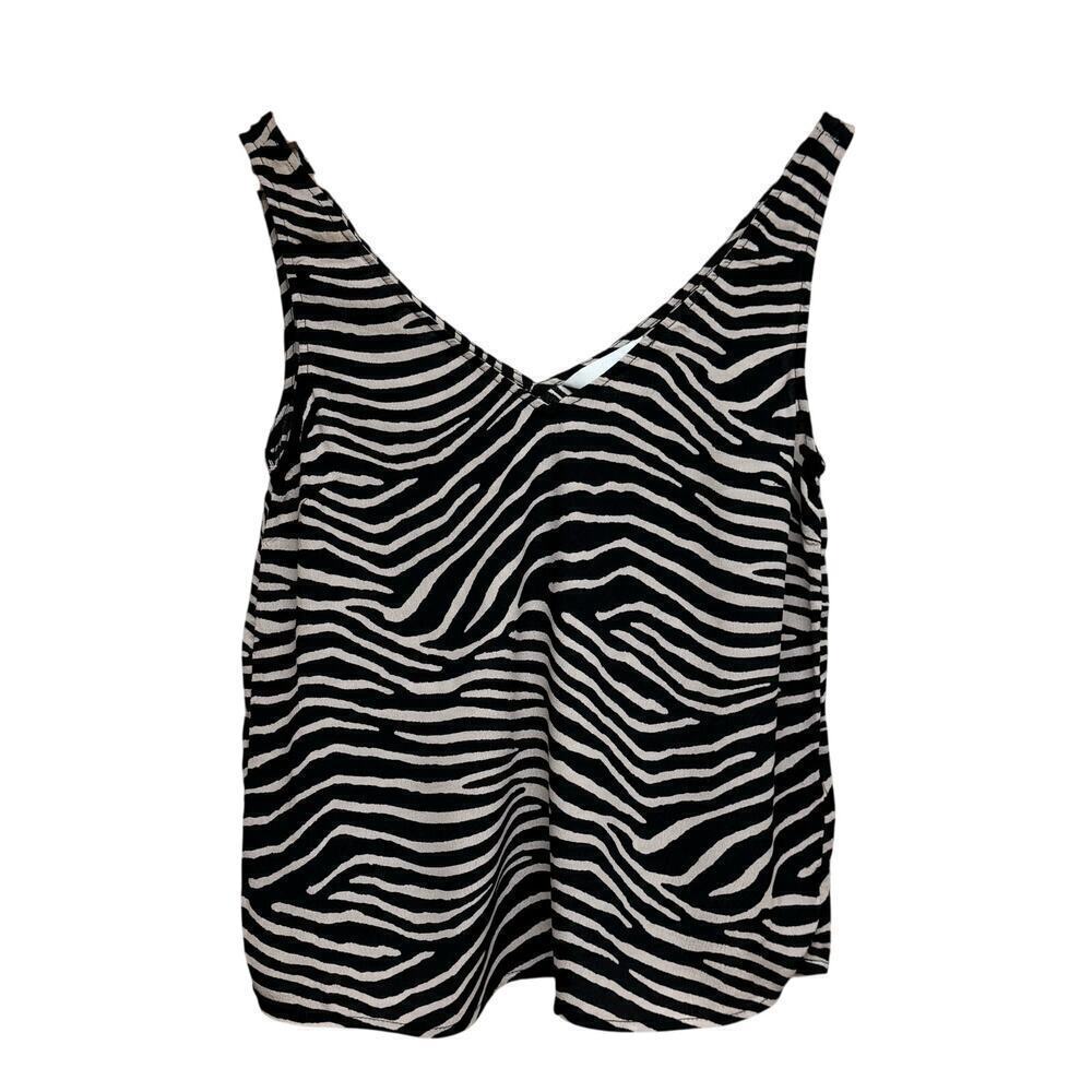 H&M Zebra Print V-Neck Strappy Sleeveless Top – Size Small (Measured